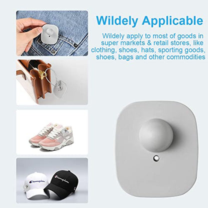 250Pcs 8.2Mhz RF Security Clothing Tags Grey Retails EAS Clothes Tag with 250 Pins and 100 Lanyards - style: 250 Gray Tags + 100 Lanyards
