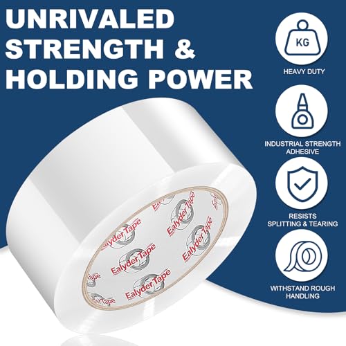 3 Rolls Transparent Packing Tape 2" x 60Yd with Dispenser Clear Tape - size: Clear, 3 Rolls - 2In x 60Yd