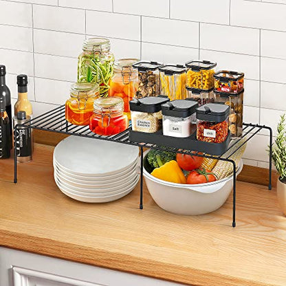 Ravinte 1 Pack Expandable Freezer Shelf Organizer, Black Kitchen Storage - color: Black