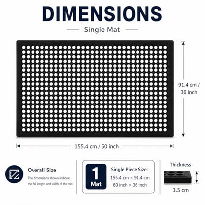 4-Pack 36"x24" inch Entrance Rubber Drainage Floor Mats
