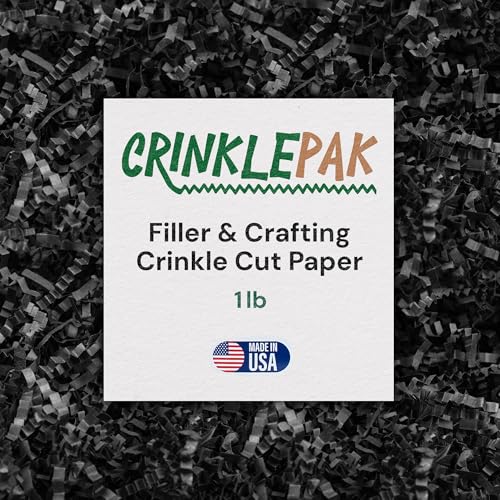 1LB Black Crinkle Paper Shred Filler Gift Basket, USA Made - color: Black, size: 1 LB