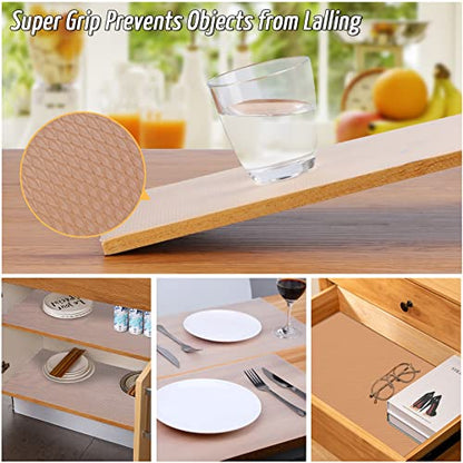Anoak Shelf Liner, 12 Inches x 10(120.1 Inch) FT Non-Slip Cabinet Liner, Diamond Pattern Clear - size: 12"W x 120.1"L