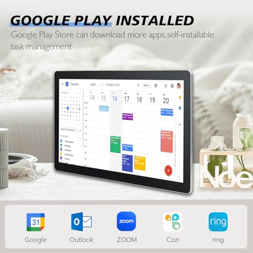 15.6 to 27 inch Touchscreen Digital Calendar & Wall Planners, Smart Whiteboard Calendar for Chore Chart & Work Schedule, Built in Speakers and Camera, Include Wall Mount & Desk Stand (17.3-inch) - size: 17.3-inch