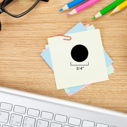 ChromaLabel 3/4 Inch Removable Black Dot Stickers, 1000/Roll - color: Black, size: 3/4"