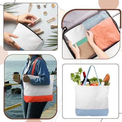 Sanwuta Blank Canvas Tote Bags Makeup Bags, Muted Hues Set, 40 Pcs - color: Muted Hues Set
