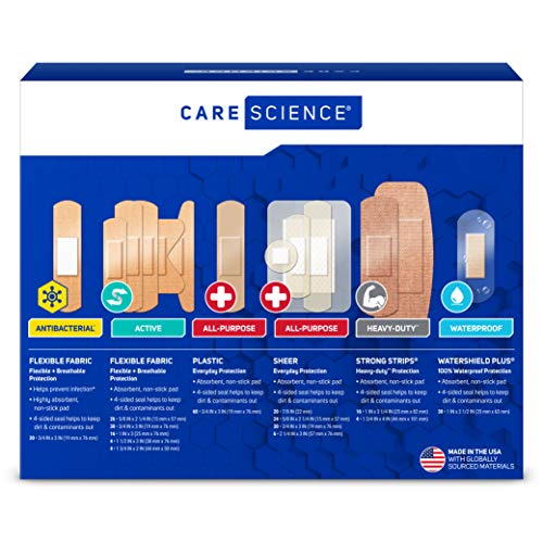 Care Science Variety Adhesive Bandages Pack, Assorted Sizes, 300 Count