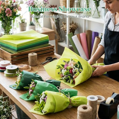 Koogel 330 Sheets Green Tissue Paper, 5 Shades, 14 X 10 inches - color: Assorted Green