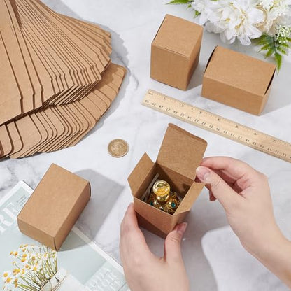 PH PandaHall 30pcs 2x2x3 inch Paper Essential Oil Packing Box, Kraft Paperboard Gift Box Small Packing Boxes Packaging Cases Gift Wrapping Boxes for Glass Dropper Bottles Diffuser Bottles, BurlyWood - color: BurlyWood