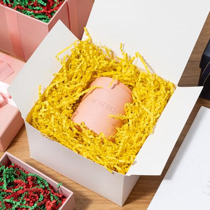 Mefleet 1 LB Crinkle Paper Filler Yellow Shredded Paper for Gift Box Basket - color: Yellow