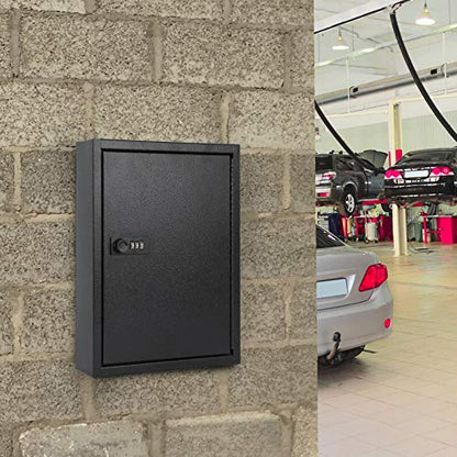 KYODOLED Key Box, Wall Mount 60 Key Cabinet, Combination Lock, Black - color: Black-04