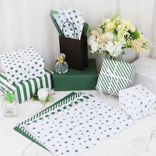BEISHIDA 100 Sheets Forest Green Tissue Paper Bulk for Gift Wrapping Bags - color: forestgreen100
