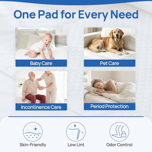 SUNKISS Disposable Bed Pads 30" x 36", Super Absorbent Pee Pads, 50 Count - size: 30" x 36"(50 Count)