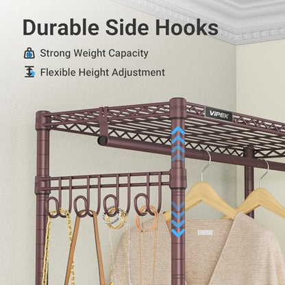 VIPEK R2 Plus Heavy Duty Clothing Rack Rolling Closet for Hanging Clothes - color: Bronze, size: R2 Plus