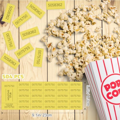 Kosiz 25 Bid 504 Raffle Ticket Sheets Chinese Auction Tickets, Yellow - color: Yellow, size: 25 Bid