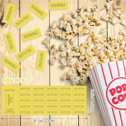 Kosiz 25 Bid 504 Raffle Ticket Sheets Chinese Auction Tickets, Yellow - color: Yellow, size: 25 Bid