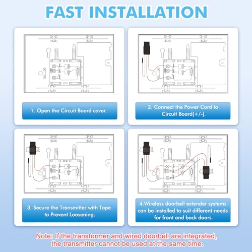 SINGCALL Wireless Doorbell Extender Convert Wired to Wireless Easy Install