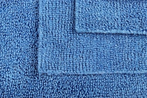 CleanAide Ultrasonic-Cut 300 GSM Microfiber Cleaning Towels, Lint-Free, Scratch-Free, Highly Absorbent, Durable & Reusable with Label-Free Edges for Auto, Home & Commercial Use, 14" x 14", 12-Pack, - color: Blue