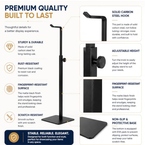 Adjustable Purse Display Stand & Tabletop Banner Stand Load:8lbs