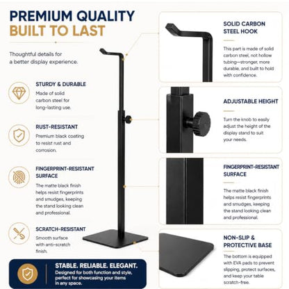 Adjustable Purse Display Stand & Tabletop Banner Stand Load:8lbs
