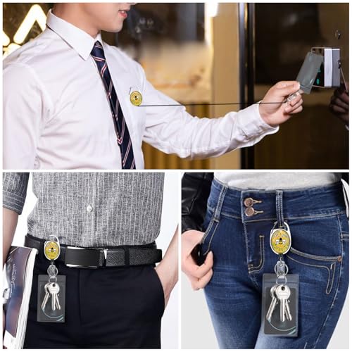 Giancomics Cute Teacher Lanyard for ID Badges Holder Retractable Badge Reel - color: Bee Kind