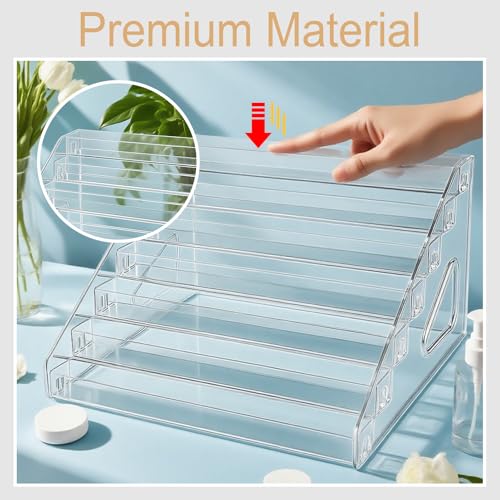 7 Tier Acrylic Sunglasses Organizer Stand, Clear Display Rack for Glasses, Cards & Cosmetics – Space-Saving Eyewear Holder with No-Tool Assembly