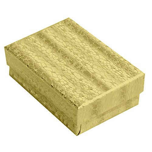 Gold Cotton Filled Jewelry Packaging and Gift Boxes Assortment #99 - Pack of 100