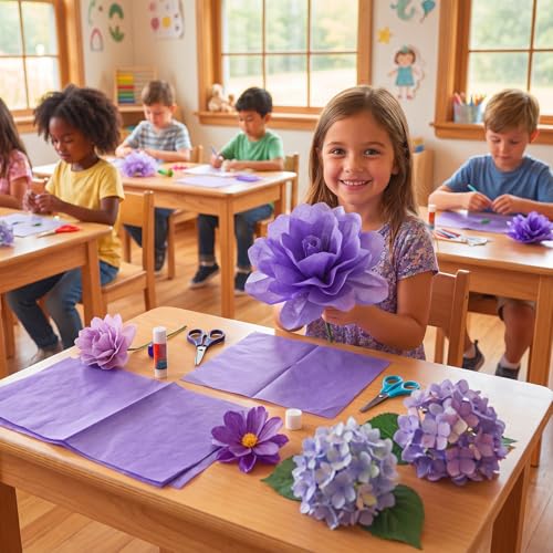woric 160 Sheets Purple Tissue Paper for Gift Bags 20 x 14 Inch - color: Purple