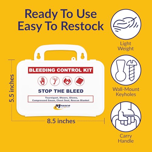 Stop the Bleed Bleeding Control Kit with Tourniquet & Chest Seal 10 Piece