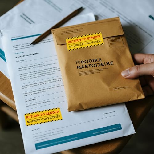 100PCS Return to Sender No Longer at This Address Stickers,3x1 Inch Self Adhesive Label Please Return to Sender Stickers for Letter Envelope Mailbox Postal Service Cartons Shipping(Yellow)