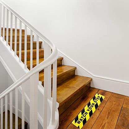 Boao 2 Pieces Watch Your Step Floor Stickers Anti Slip Abrasive Safety