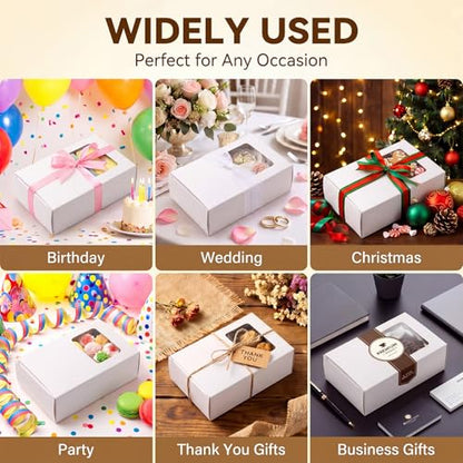Spakon 30 Pcs White Soap Boxes with Window, 3.5x2.6x1.2 Inch Kraft Paper - color: White