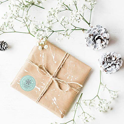 Mint Snowflake Thank You for Supporting My Small Business This Season Stickers / 500 1.5" Faux Glitter Holiday Labels/Christmas Business Labels - color: 1.5" Mint Snowflake