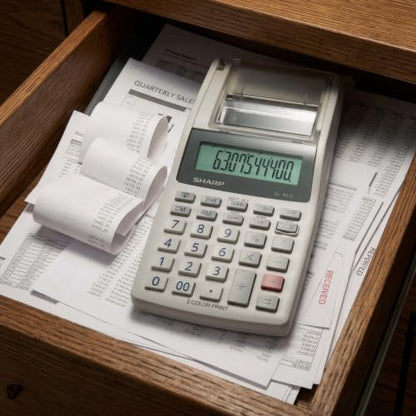 Sharp 12-Digit Cordless Portable Printing Calculator (EL-1611V)