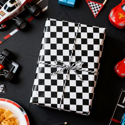 Cuitpan Monster Truck Wrapping Paper Roll - Holiday Gift Wrap Black & White Checkered Flag on Reverse - Perfect for Kids and Boys Birthdays Gift Wrapping - 17 Inches x 16.5 Feet (24 sq. ft) - color: Monster Truck-Blue