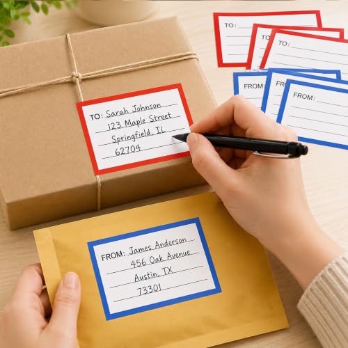 to from Return Address Mailing Labels 120 Pcs Blank Mail Shipping Label
