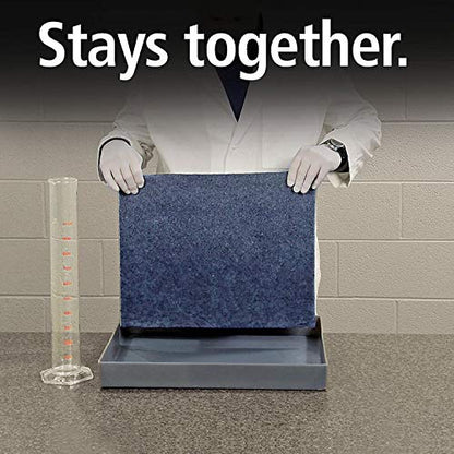 PIG Absorbent Mat Pads | 100 Oil Spill Mats | 15" x 19" Perforated Pads | Each Pad Absorbs 30 Oz | Total Absorbency is 24 Gallons | Heavyweight | PMB30123 - size: 15" W x 19" L