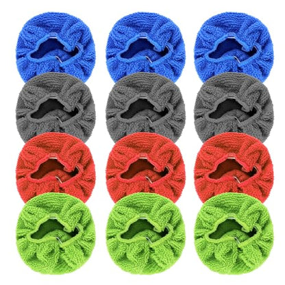 wuyaoyao 12PCS Car Windshield Cleaning Tool Bonnets, Microfiber Cleaning Cloth for Windshield Cleaning Tool, Replaced Car Care Microfiber Windshield Cleaner Cloths Pad, Fits 3" Plate (12PCS) - color: 12pcs