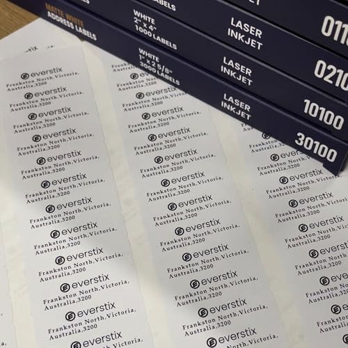 1/2" x 1-3/4", 25 Sheets, 2000 Return Address Labels for Laser & Inkjet Printers, Letter Size - size: 25 sheets