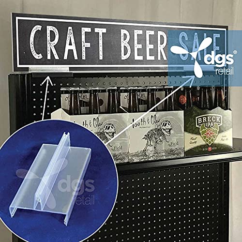 Gondola Display Sign Holder, Gondola Top Retail Sign Holder, Heavy-Duty Sign Gripper, 6" Wide - size: 50 Pack