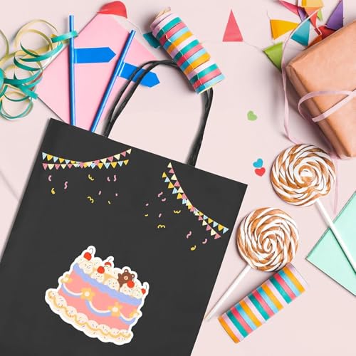 METRONIC 400 Pcs Black Paper Gift Bags with Handles 8x4.25x10.5 Inch Bulk - color: Black, size: 1 Count (Pack of 400)