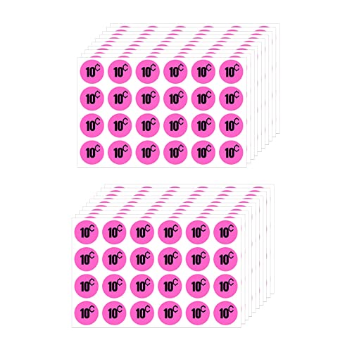 Mobiusea Creation 480pcs 10 Cent Price Stickers Price Tag Labels 3/4" - size: 10 Cents | 480 pcs