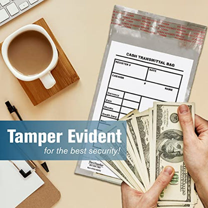 BankSupplies Cash Transmittal Bags Tamper-Evident 6W x 9H Case of 500 Clear Polyurethane with Side-Weld Seams for Currency, Coins, Checks, and Receipts - color: Clear, size: 6 x 9 inches | Case of 500