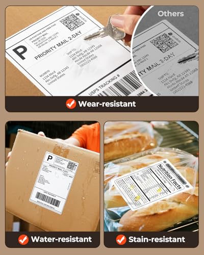 MUNBYN 4x6 Thermal Printer Labels, Commercial Grade, 220 Sheets/Stack - color: White, size: 4x6*220
