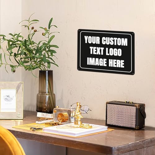 Custom Sign Personalized Metal Sign Custom Signs for Office/Wall/Garden/Indoor or Outdoor/Home Signs Design Your Logo/Text/Image-18x12Inch - size: 18"x12"