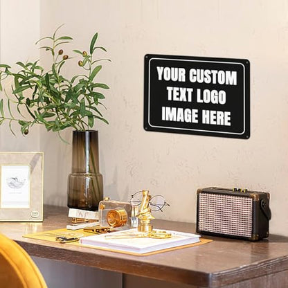 Custom Sign Personalized Metal Sign Custom Signs for Office/Wall/Garden/Indoor or Outdoor/Home Signs Design Your Logo/Text/Image-18x12Inch - size: 18"x12"