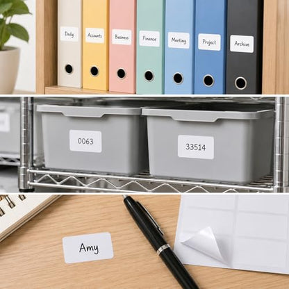 1650 Pcs Small Sticker Labels, Small Label Stickers 0.75" x 0.5" Mini Blank Label Stickers Removable White Labels for Price Food Writing Containers Storage Bins Jars Pantry Organization