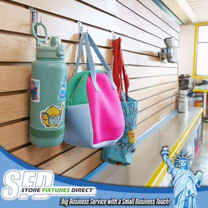 Chrome J-Hook, J Shaped Utility Hanger for Slatwall Displays & Slatgrid Panels - 2 Pack - color: Chrome, size: 2 Pack