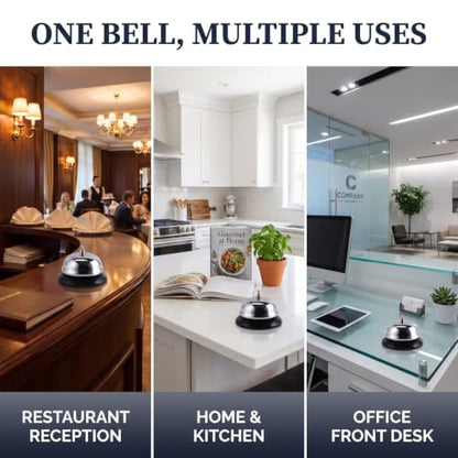 Veemoon Service Bell Classic Reception Bell for Restaurant Home Kitchen Desk Call 3.93 X 3.93 X 2.75 in 1 Pack