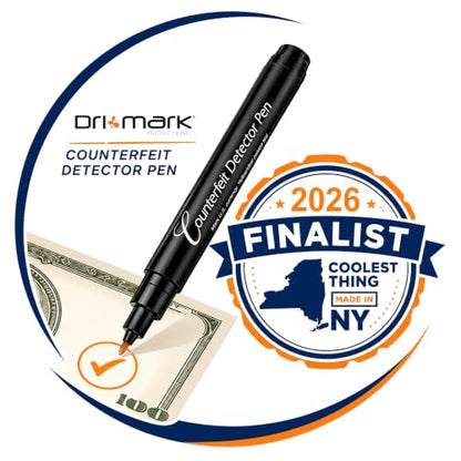 Dri Mark 2 Pack Counterfeit Bill Detector Marker Pen, Made in The USA, 3 Times More Ink, Fake Money Checker - Money Loss Prevention Tester & Fraud Protection for U.S. Currency - size: 2 Pack