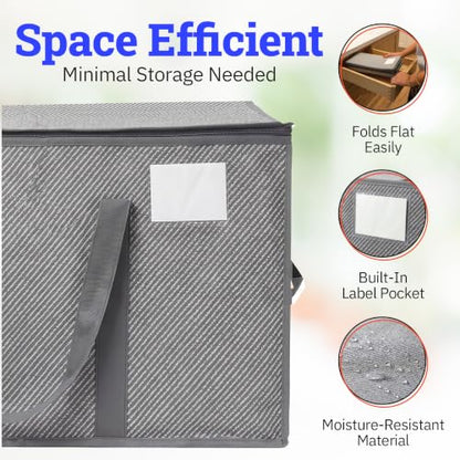 DURASACK Collapsible 26-Gallon Storage Bags – Tear-Resistant, Moisture-Resistant, Foldable Home Organization Bags – Charcoal, Pack of 2 - color: Charcoal